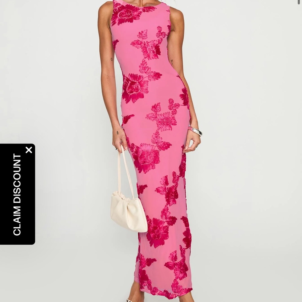 Pink Floral Maxi Dress